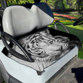 Monochrome White Bengal Tiger Print Golf Cart Seat Cover