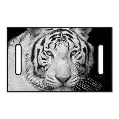 Monochrome White Bengal Tiger Print Golf Cart Seat Cover