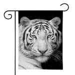Monochrome White Bengal Tiger Print House Flag