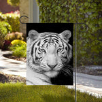 Monochrome White Bengal Tiger Print House Flag