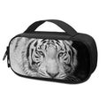 Monochrome White Bengal Tiger Print Portable Cooler Travel Case