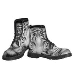 Monochrome White Bengal Tiger Print Backpack