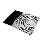 Monochrome White Bengal Tiger Print Pet Cooling Mat Cover