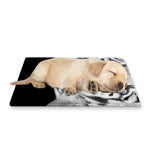 Monochrome White Bengal Tiger Print Pet Cooling Mat Cover
