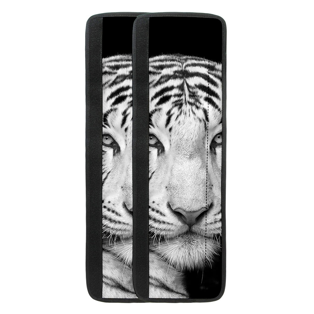 Monochrome White Bengal Tiger Print Refrigerator Handle Covers