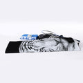 Monochrome White Bengal Tiger Print Sports Towel