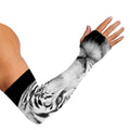 Monochrome White Bengal Tiger Print Sun Protection Arm Sleeves
