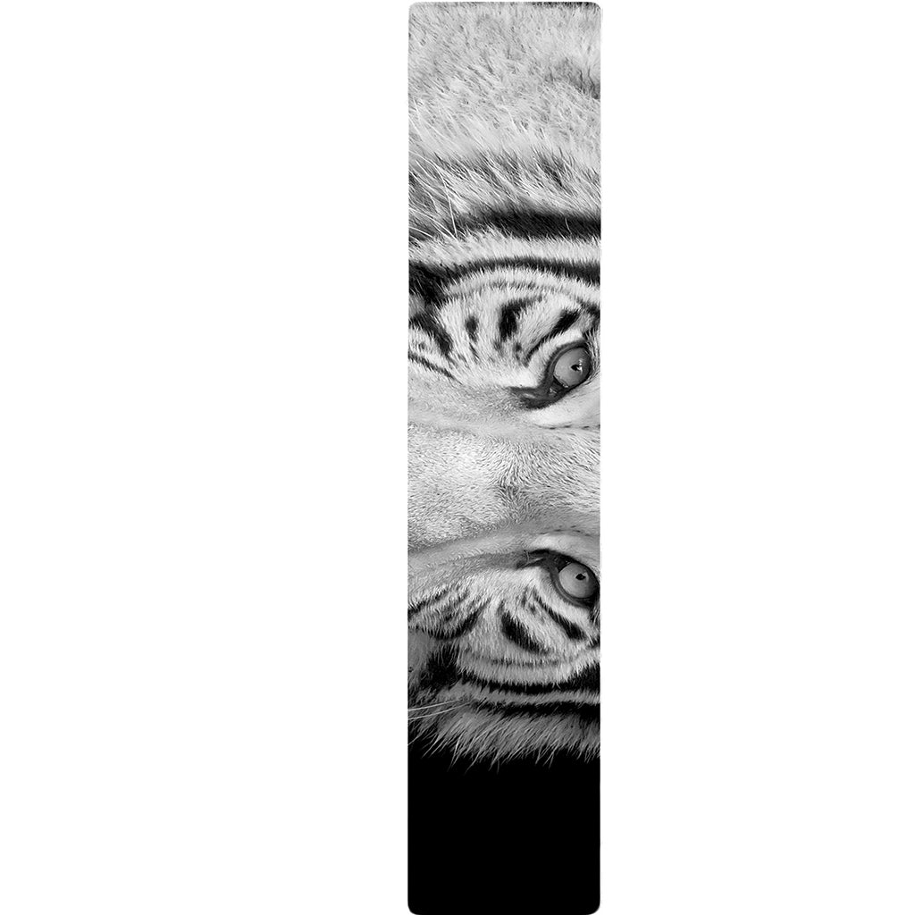 Monochrome White Bengal Tiger Print Table Runner