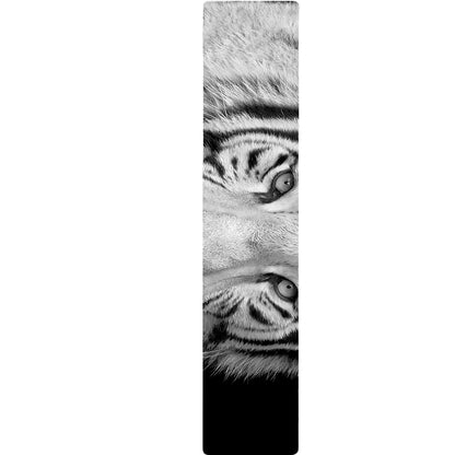Monochrome White Bengal Tiger Print Table Runner