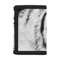 Monochrome White Bengal Tiger Print Trifold Wallet