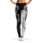 Monochrome White Bengal Tiger Print Women's Leggings