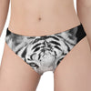 Monochrome White Bengal Tiger Print Women's Panties