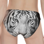 Monochrome White Bengal Tiger Print Women's Panties