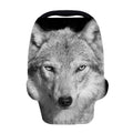 Monochrome Wolf Print Baby Seat Cover