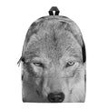 Monochrome Wolf Print School Backpack