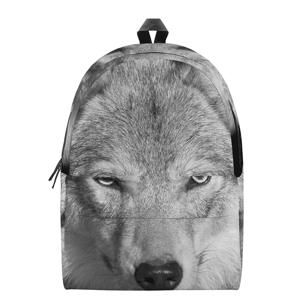 Monochrome Wolf Print Backpack
