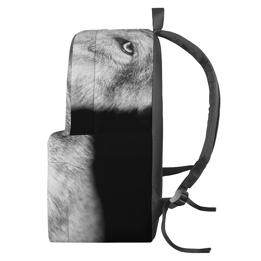 Monochrome Wolf Print Backpack