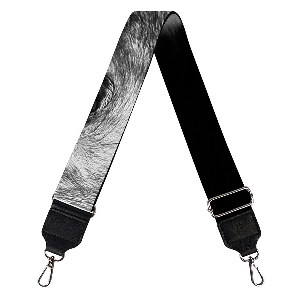 Monochrome Wolf Print Bag Strap