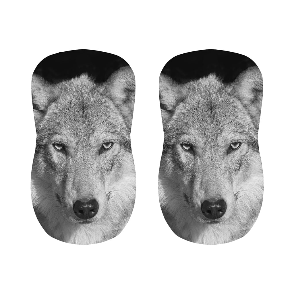 Monochrome Wolf Print Bar Stool Covers