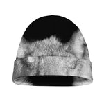 Monochrome Wolf Print Beanie