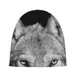 Monochrome Wolf Print Beanie