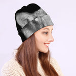 Monochrome Wolf Print Beanie