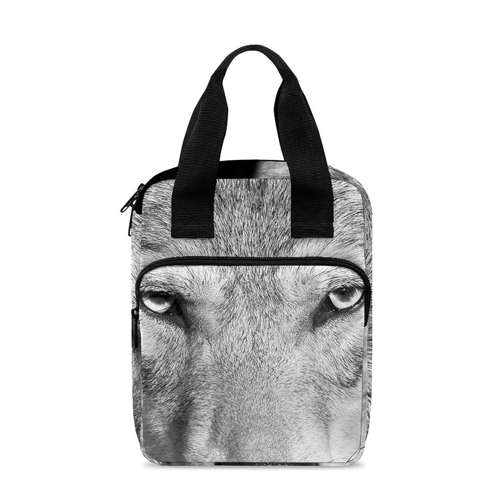 Monochrome Wolf Print Bible Tote Bag