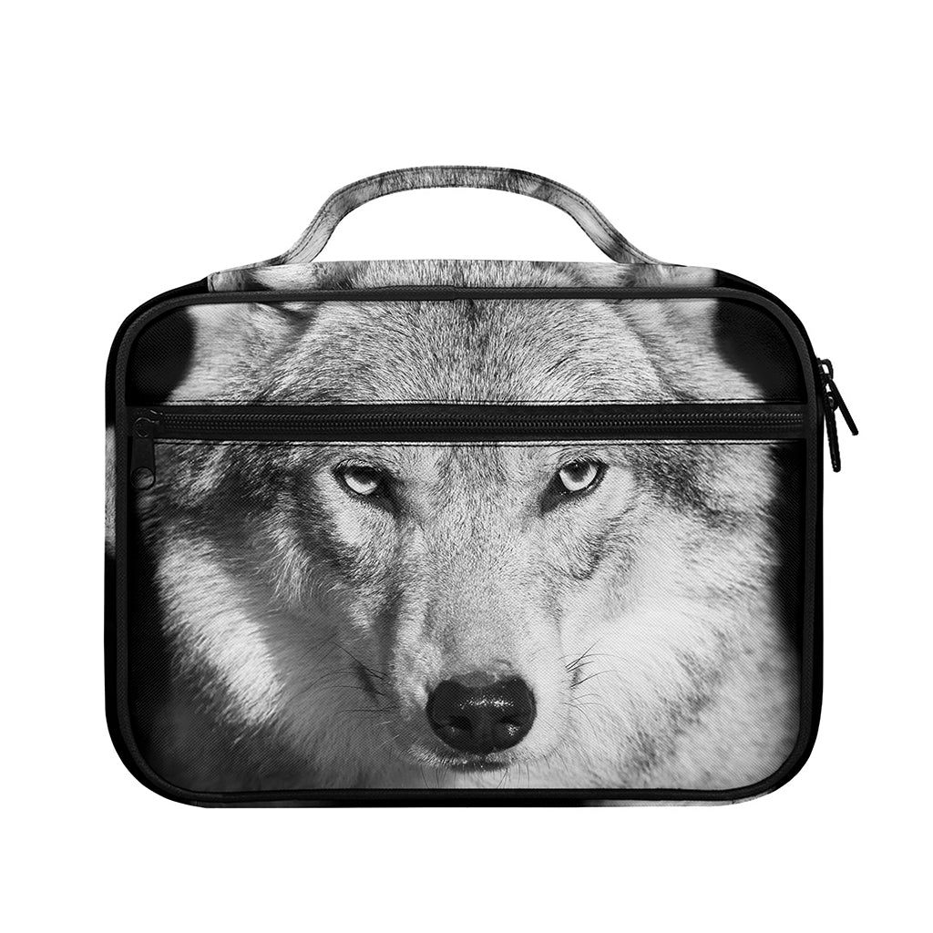 Monochrome Wolf Print Briefcase Bible Bag