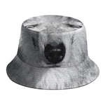 Monochrome Wolf Print Bucket Hat