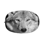 Monochrome Wolf Print Car Side Mirror Covers