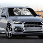 Monochrome Wolf Print Car Windshield Sun Shade