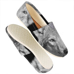 Monochrome Wolf Print Casual Shoes