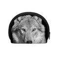 Monochrome Wolf Print Coin Purse