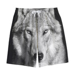 Monochrome Wolf Print Cotton Shorts