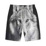 Monochrome Wolf Print Cotton Shorts