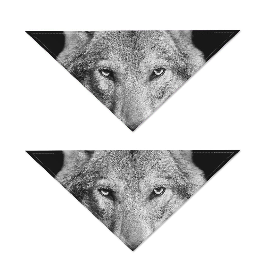 Monochrome Wolf Print Dog Bandana