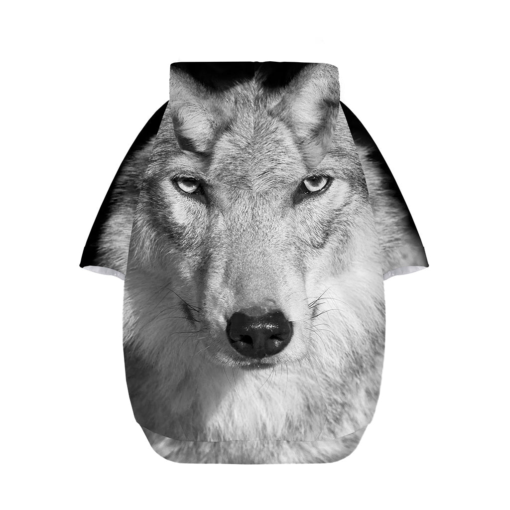 Monochrome Wolf Print Dog Zip Up Hoodie