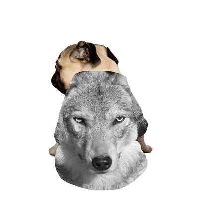 Monochrome Wolf Print Dog Zip Up Jacket