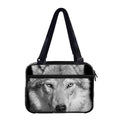 Monochrome Wolf Print Double Strap Bible Bag