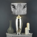 Monochrome Wolf Print Drum Lamp Shade