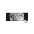 Monochrome Wolf Print Extended Mouse Pad
