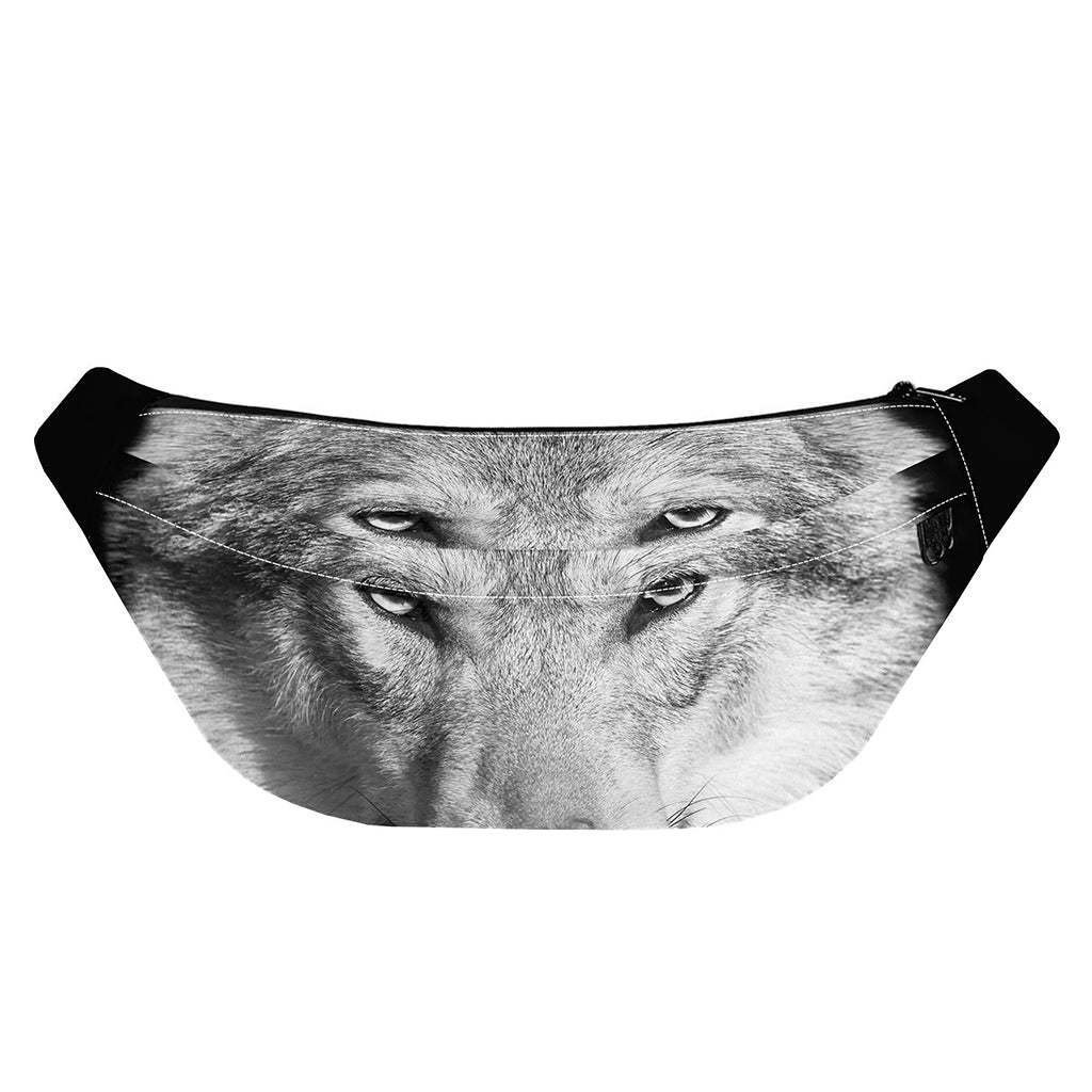 Monochrome Wolf Print Fanny Pack