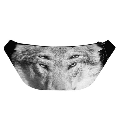 Monochrome Wolf Print Fanny Pack