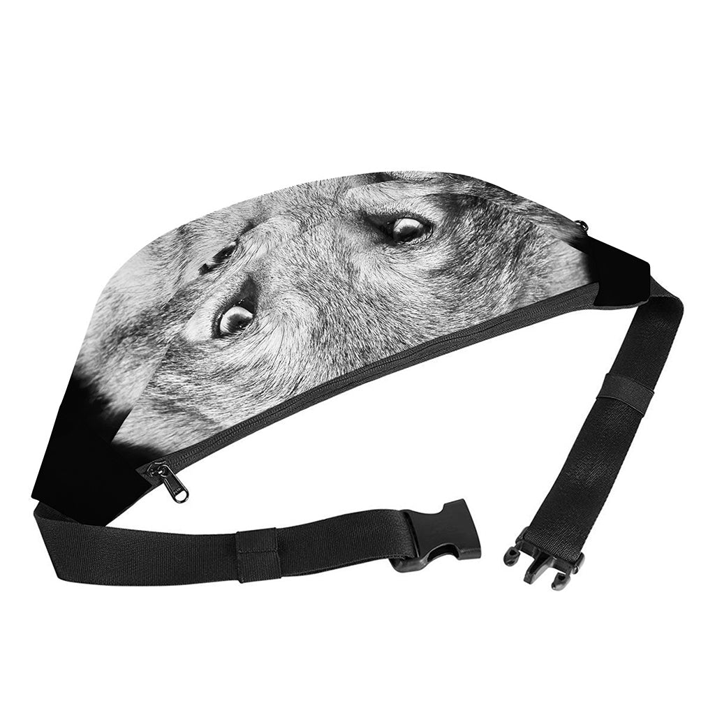Monochrome Wolf Print Fanny Pack
