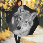 Monochrome Wolf Print Foldable Umbrella