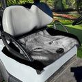 Monochrome Wolf Print Golf Cart Seat Cover