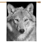 Monochrome Wolf Print House Flag