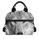 Monochrome Wolf Print Insulated Lunch Bag