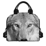 Monochrome Wolf Print Insulated Lunch Bag