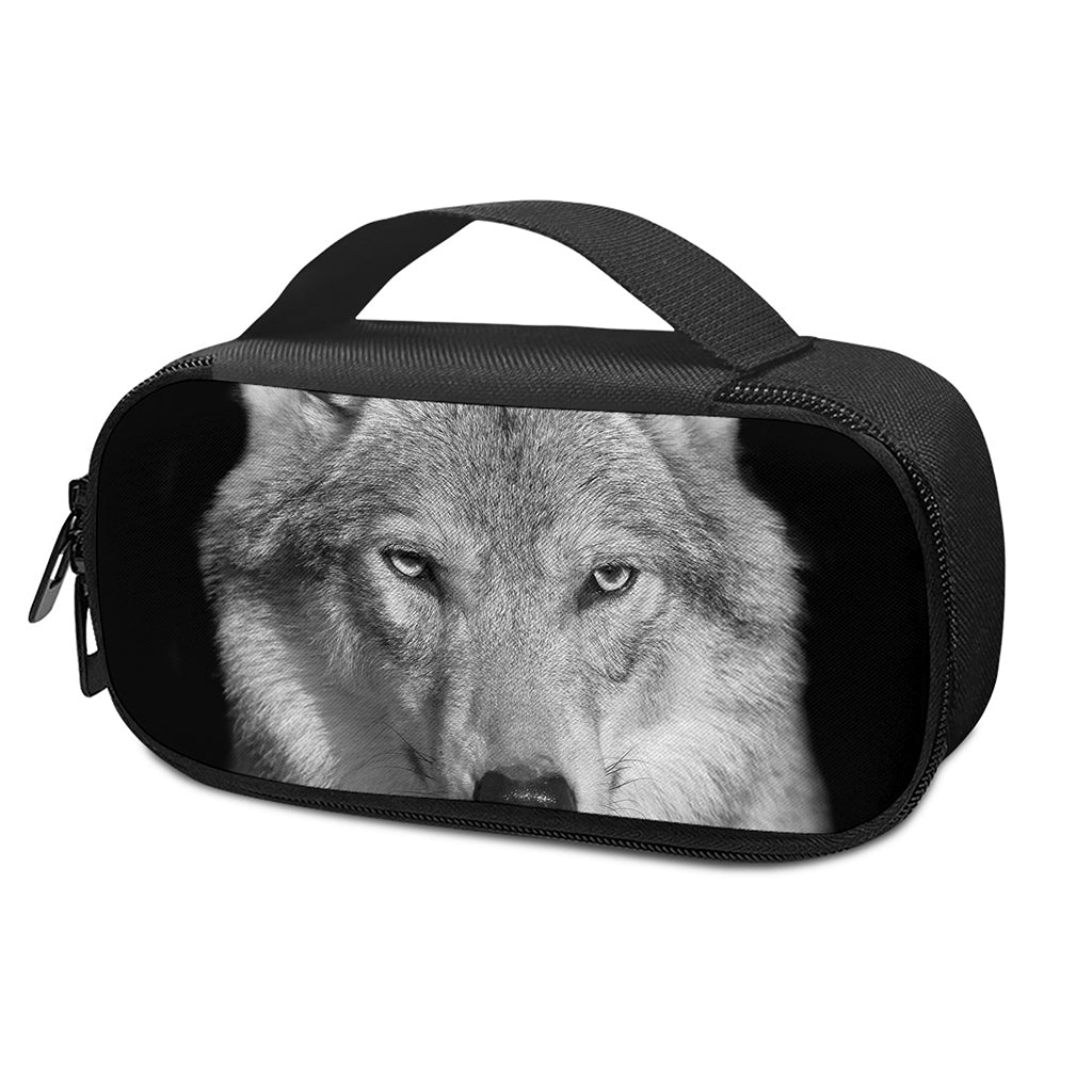 Monochrome Wolf Print Insulin Cooler Travel Case